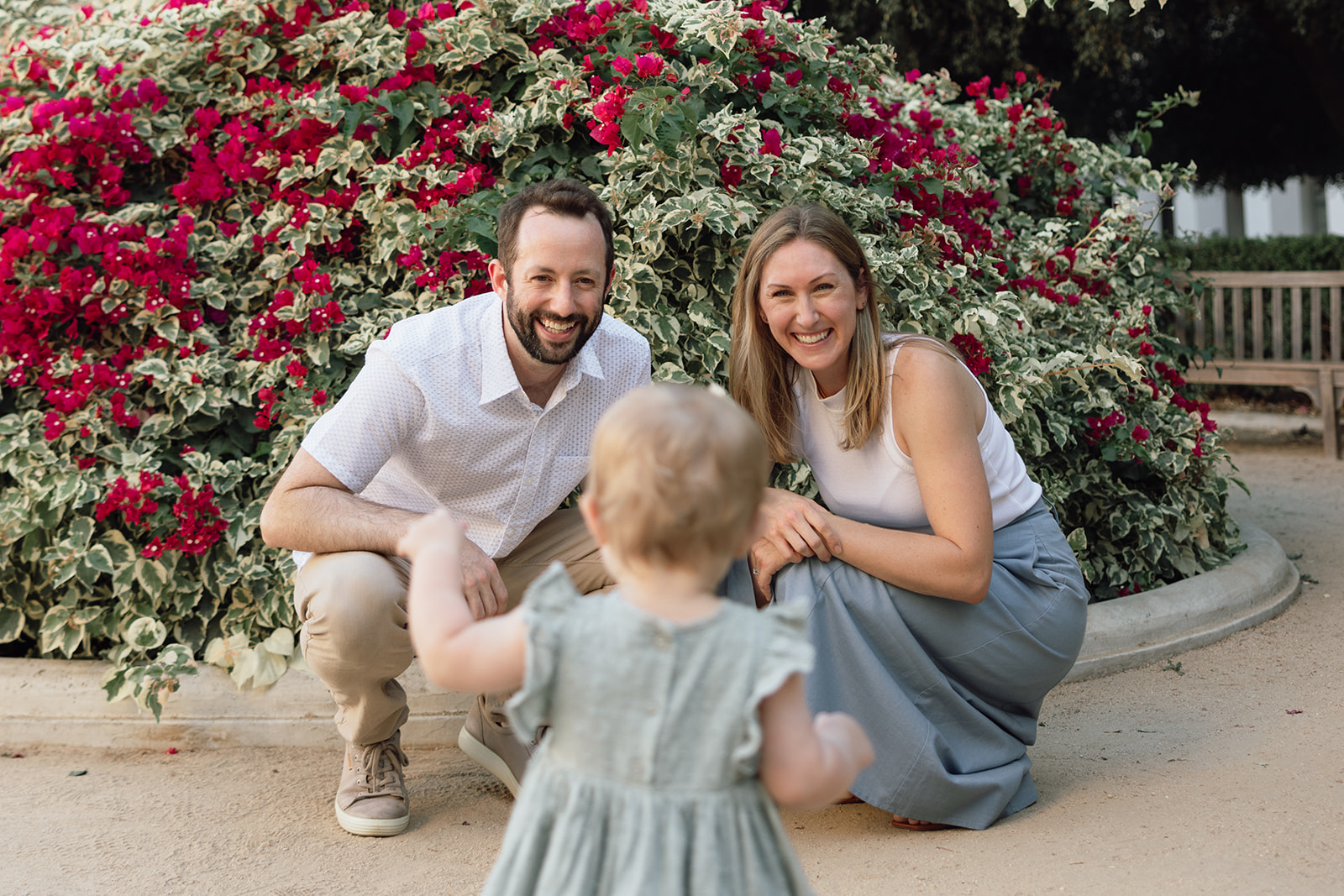 Family with their baby during a Pasadena City Hall family photo session by Bekah Marie Photo